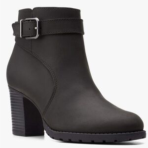 Clark’s Verona Lark Black Stack Heeled Boots